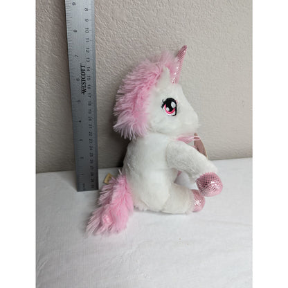 Walmart Plush Stuffed Animal Unicorn Pink White Metallic Horn