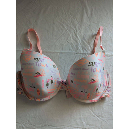 Victoria's Secret Sz 36D Demi Bra Surf Town Aloha Exotic Tropical Print