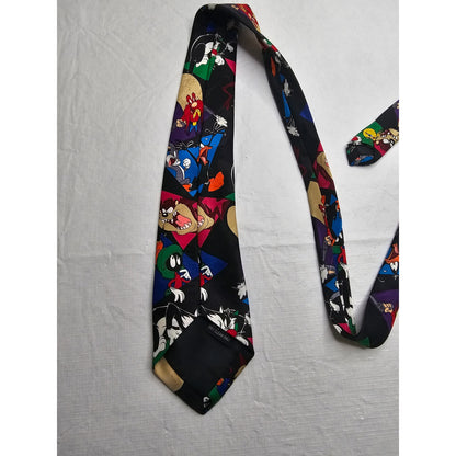 Vintage Y2K Looney Tunes Mens Tie Necktie Taz Daffy Buggs Bunny Characters