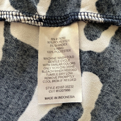 En Focus Womens Sz S Midi Career Dress Black White