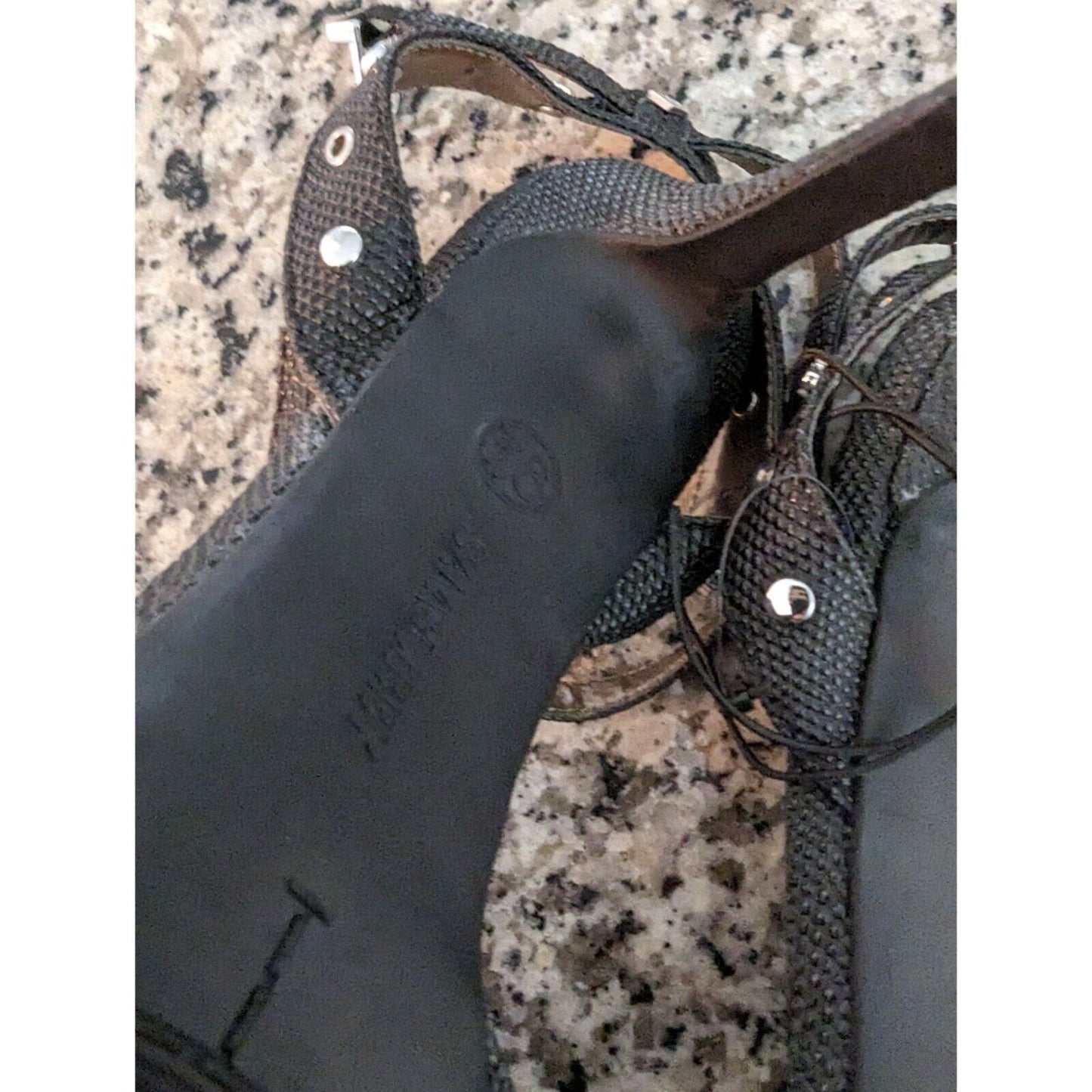 Sam & Libby Womens Sz 9.5 Pointed Toe HHeels Black w/ Silver Studded