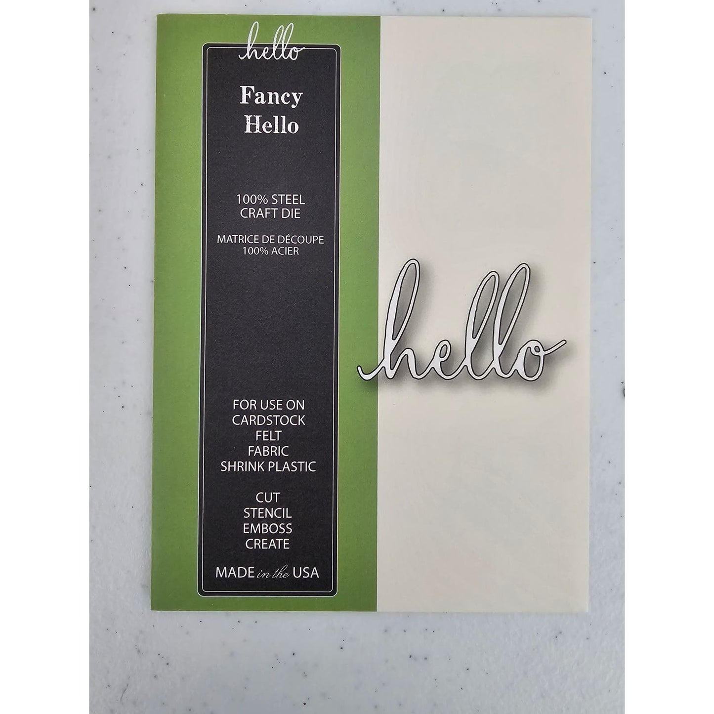 Poppy Stamps Fancy Hello Craft Die Style 1107