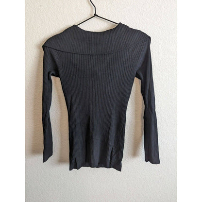 Jennifer Lopez Womens Sz M Cowl Neck Ribbed Long Sleeve Lightweight Sweater