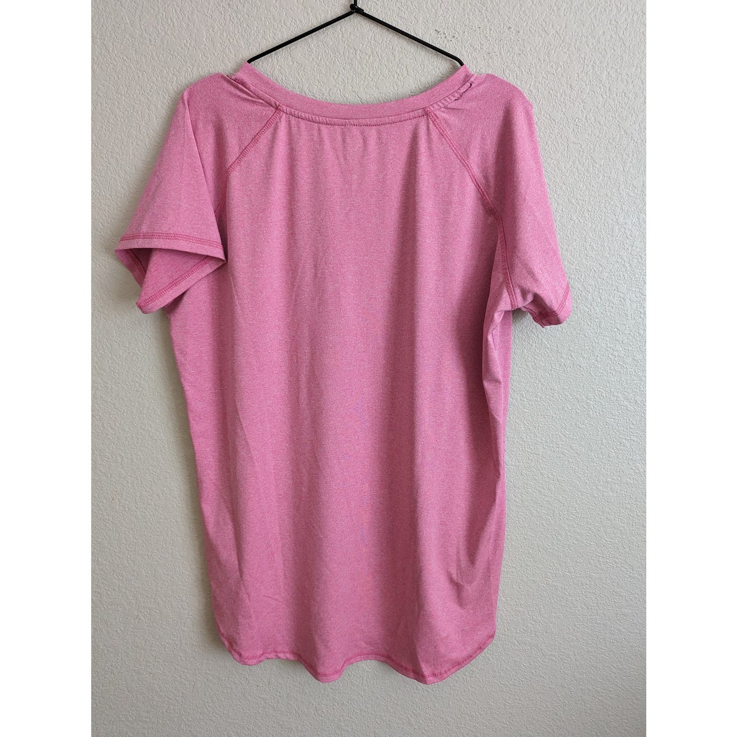 Game Time Womens Sz 2X  Short Sleeve V Neck Athletic Shirt Light Pink