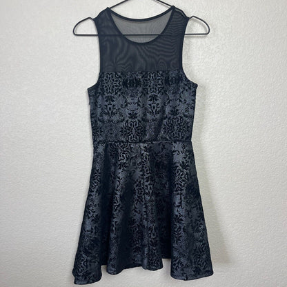 Three Pink Hearts Vintage M Mini Dress Cocktail Black and Silver Mesh Top