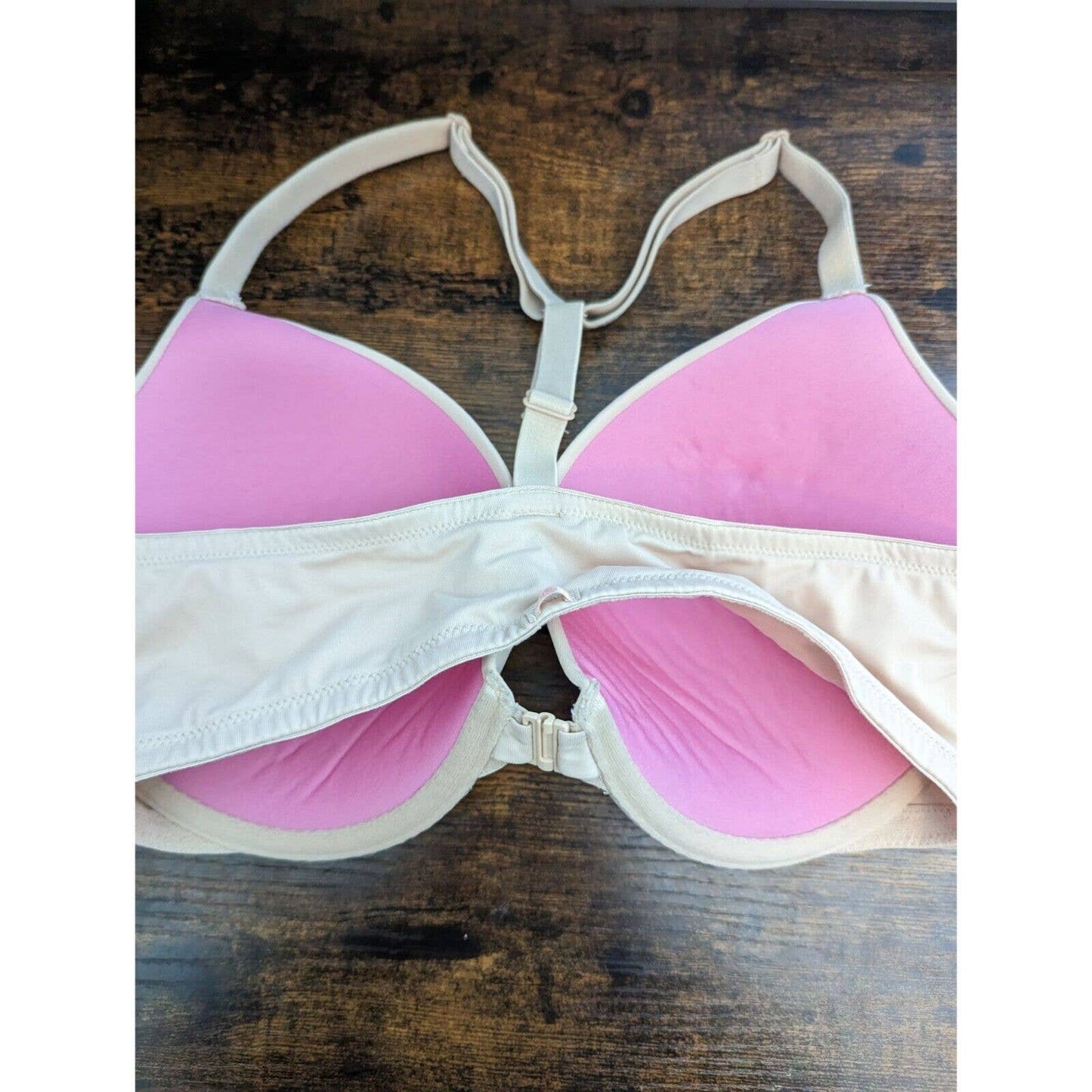 Pink by Victorias Secret Womens Sz 34DD Wear Everywhere Push Up Bra Light Beige