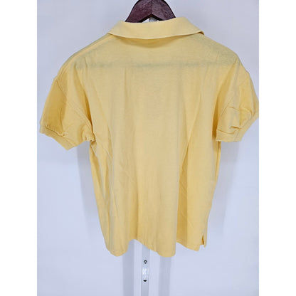 The North Face Womens Sz L Short Sleeve Cotton Polo Shirt Light Yellow