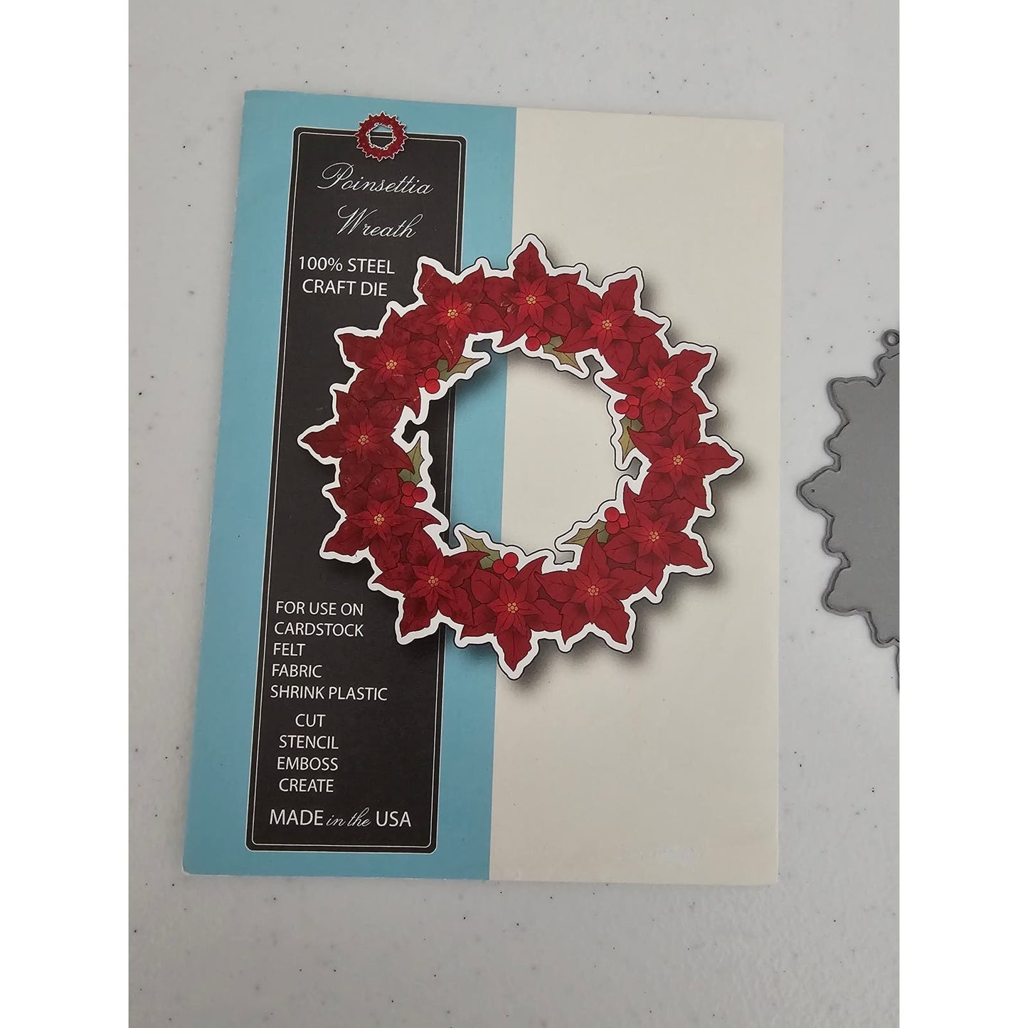 Memory Box Poinsettia Wreath Steel Craft Die Style 98202 Christmas