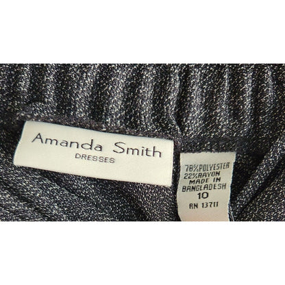 Vintage 1980s Amanda Smith Womens Sz 10 Knee Length Pencil Dress Gray