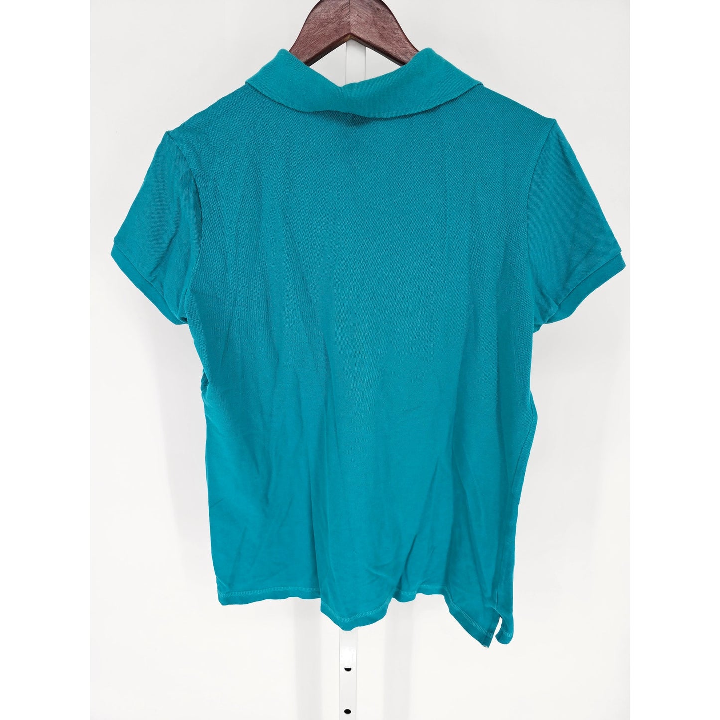 The North Face Womens Sz XL Short Sleeve Cotton Polo Shirt Teal Blue