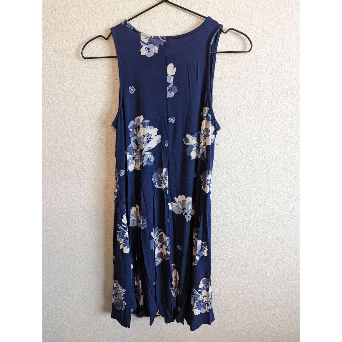 Old Navy Womens Sz S Knee Length Sundress Dress Blue Floral Swing