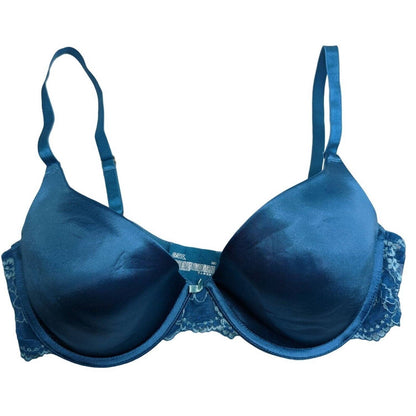 Gilligan & O'Malley Womens Sz 38C T Shirt Bra Blue Metallic Shiny