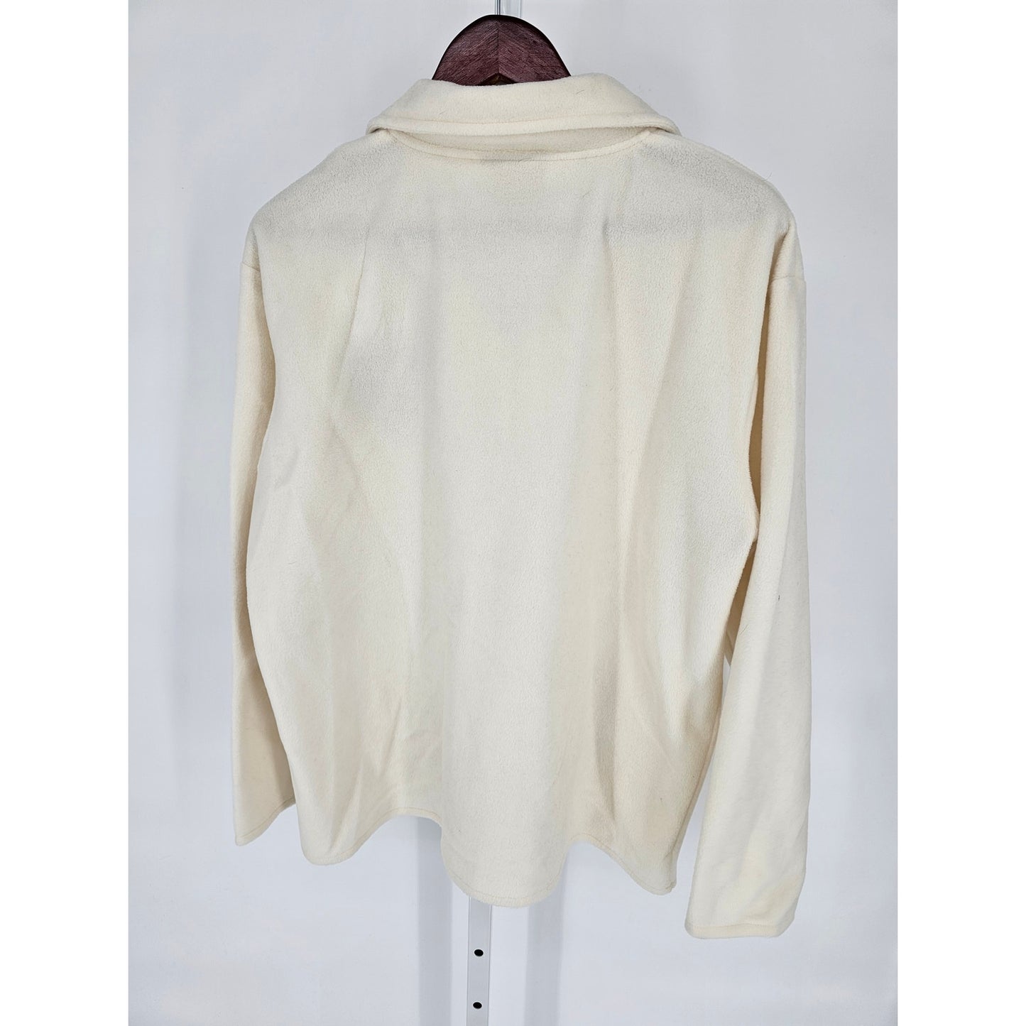 Decorated Originals Womens Sz 1X Fleece Jacket Cream Cardinal Bird Embellished