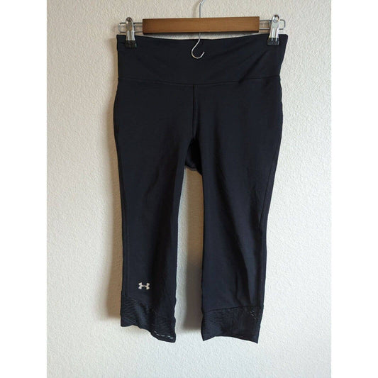 Under Armour Mujer Sz S Fly Fast Compresión Capri Pantalones Negro