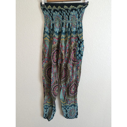 Joob Joob Womens Sz S/M Pull On Boho Pants High Waist Mandala Print