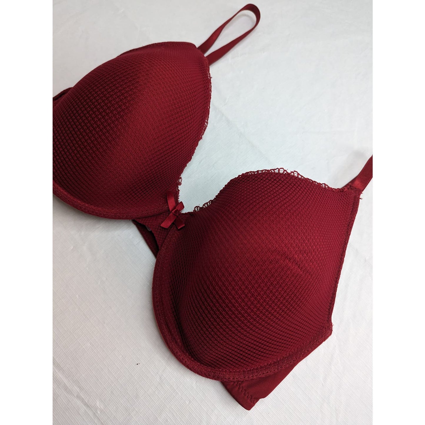 Secret Treasures Womens Sz 36DD Dark Red T Shirt Bra Mesh Lined