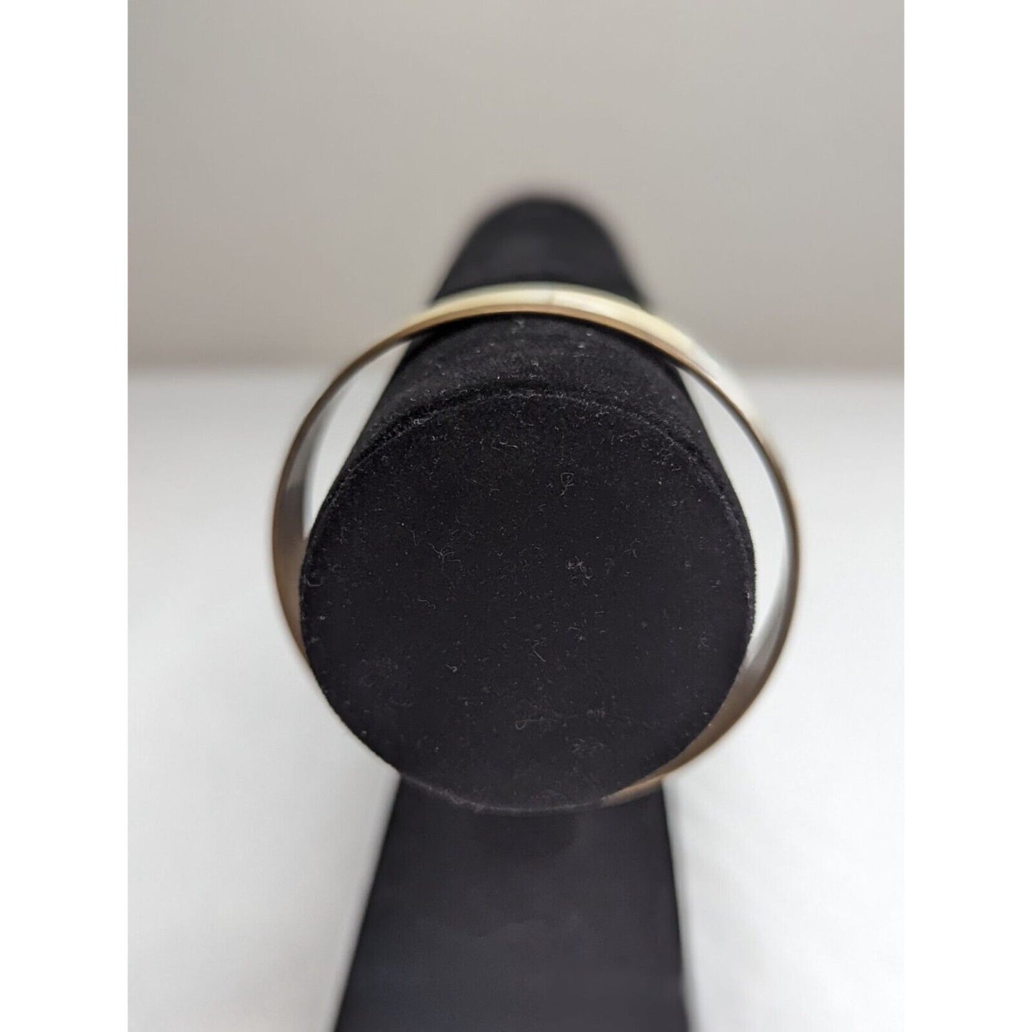 Vintage 1960s Brass Bangle Bracelet Mother of Pearl Inlay Mid Century