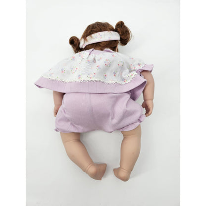 Adora Realistic Reborn Baby Doll Auburn Hair Blue Eyes Purple Outfit