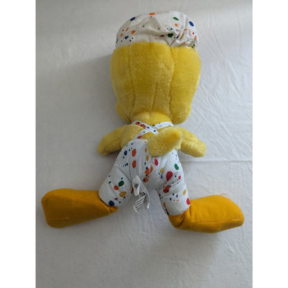 Vintage 1998 Tweety Bird Looney Tunes Plush Stuffed Animal Painter Outfit 16"