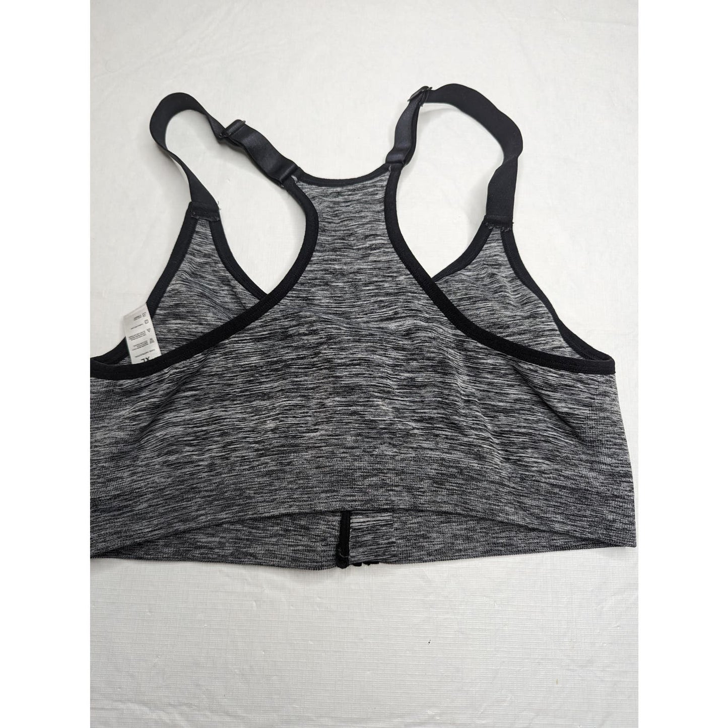 Activ8 womens Sz XL Front Zip Sports Bra Heathered Gray