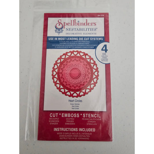 Spellbinders Nestabilities Steel Craft Die Set Heart Circles S4-316