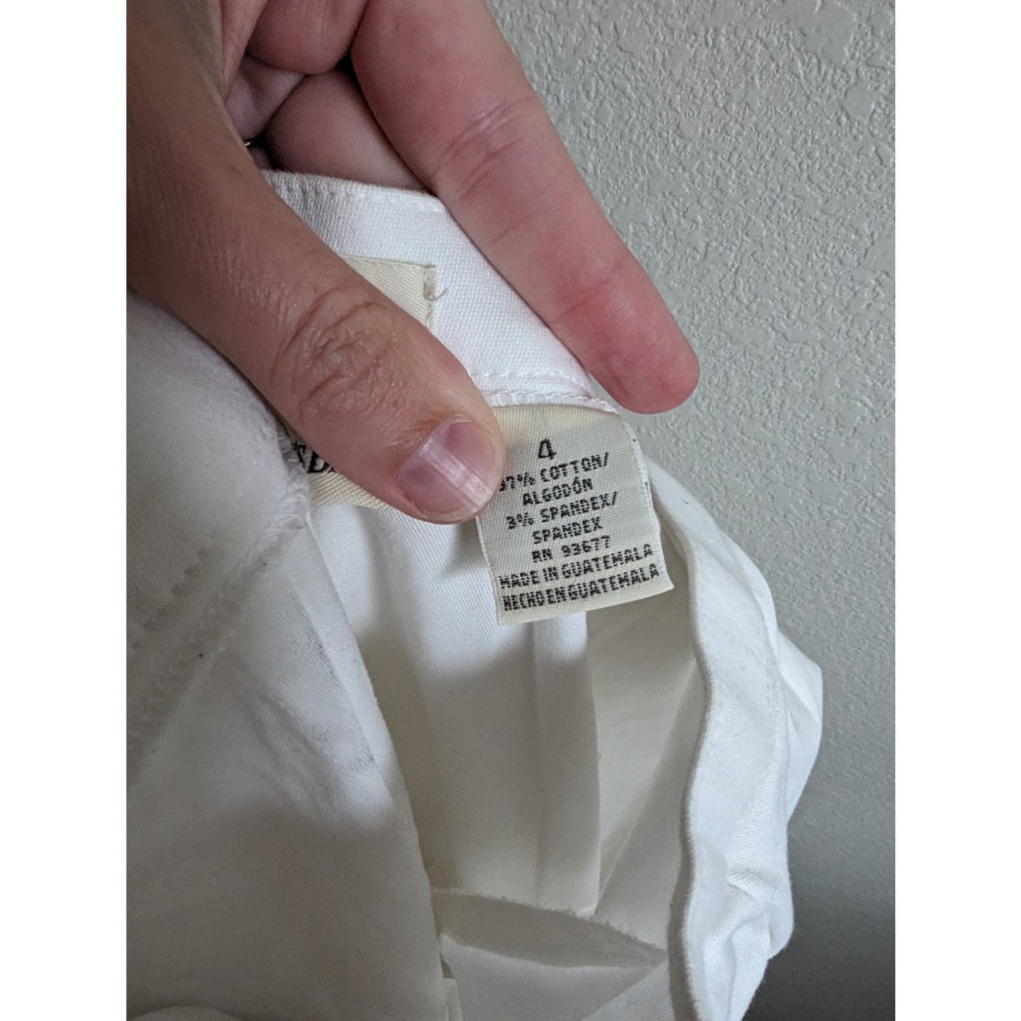 St Johns Bay Womens Sz 4 Straight Leg Cotton Dress Pants Solid White