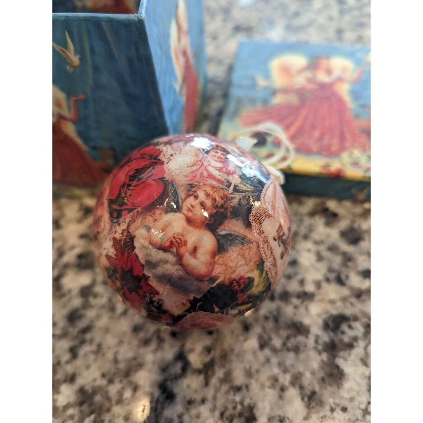 Vintage Dona Geisinger Little Angel Christmas Ornament Ball