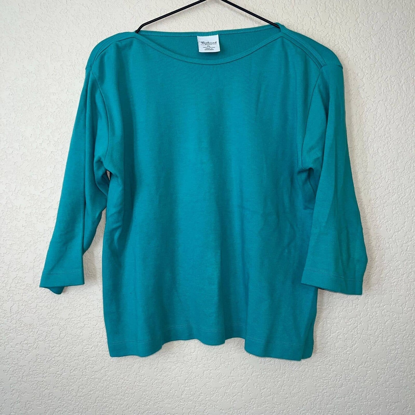 Vintage Westbound Petite Womens PL Teal Green Long Sleeve T Shirt