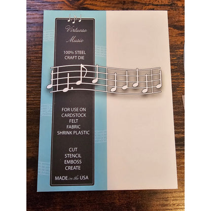 Memory Box Virtuoso Music Steel Craft Die Style 98356 Music Staff Notes