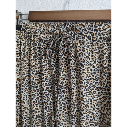 Tickled Teal Womens Sz M Knee Length Jersey Knit Shirt Cheetah Leopard