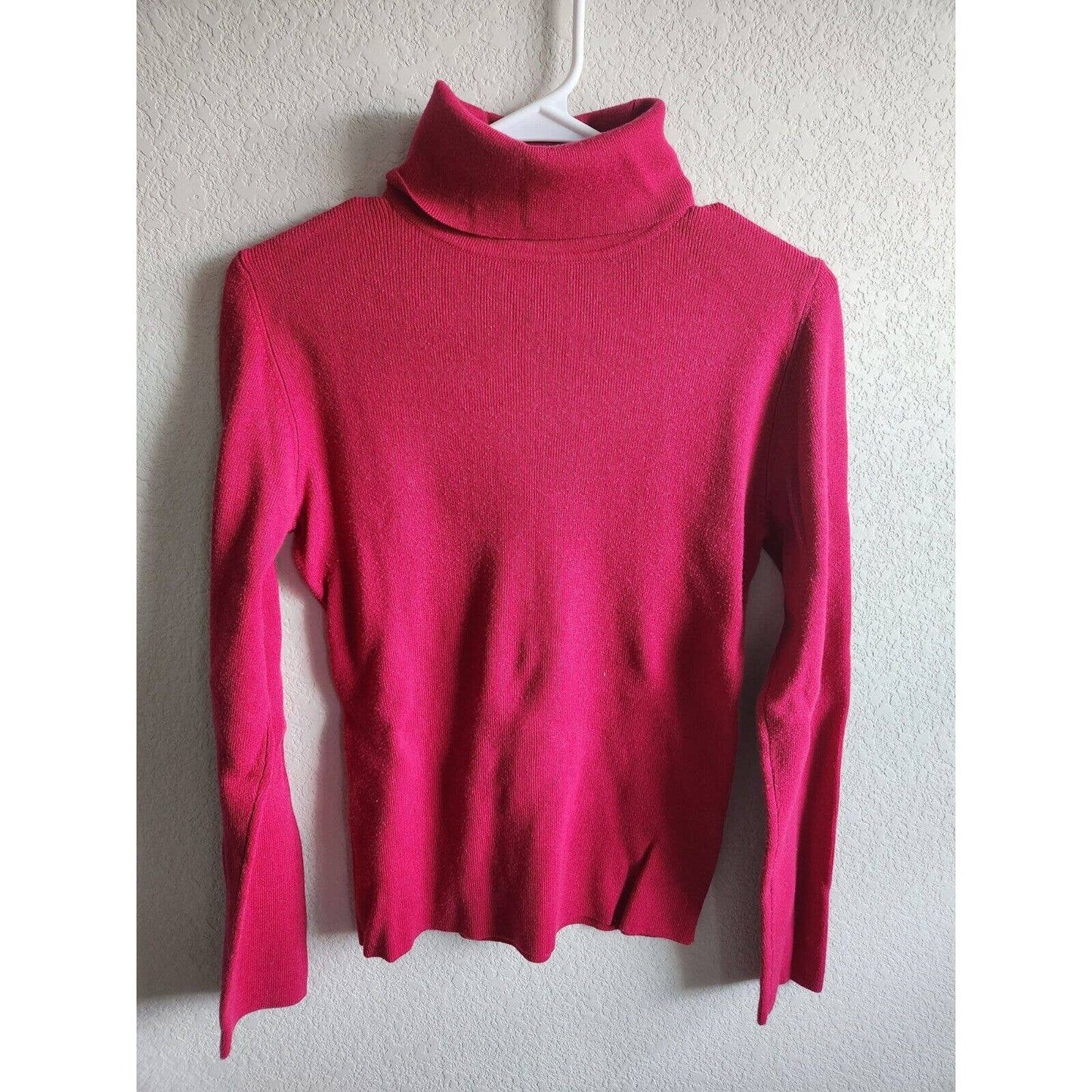 Vintage The Limited Womens Sz M Turtleneck Long Sleeve T Shirt Dark Pink Y2K