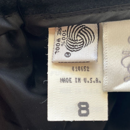 Vintage Laura Gayle Womens Sz 8 100% Wool Knee Length Pencil Skirt Black