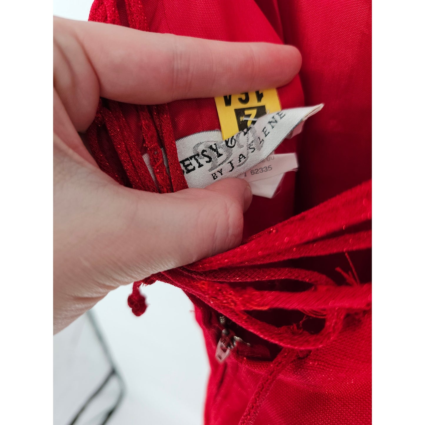 Vintage Betsy & Adam Womens Glitter Maxi Dress Size 6 Red 90S Y2K