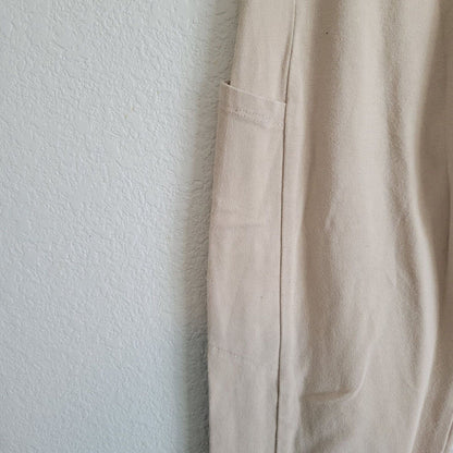 Ambiance Womens Sz S High Waist Leggings w/ Pockets Light Beige