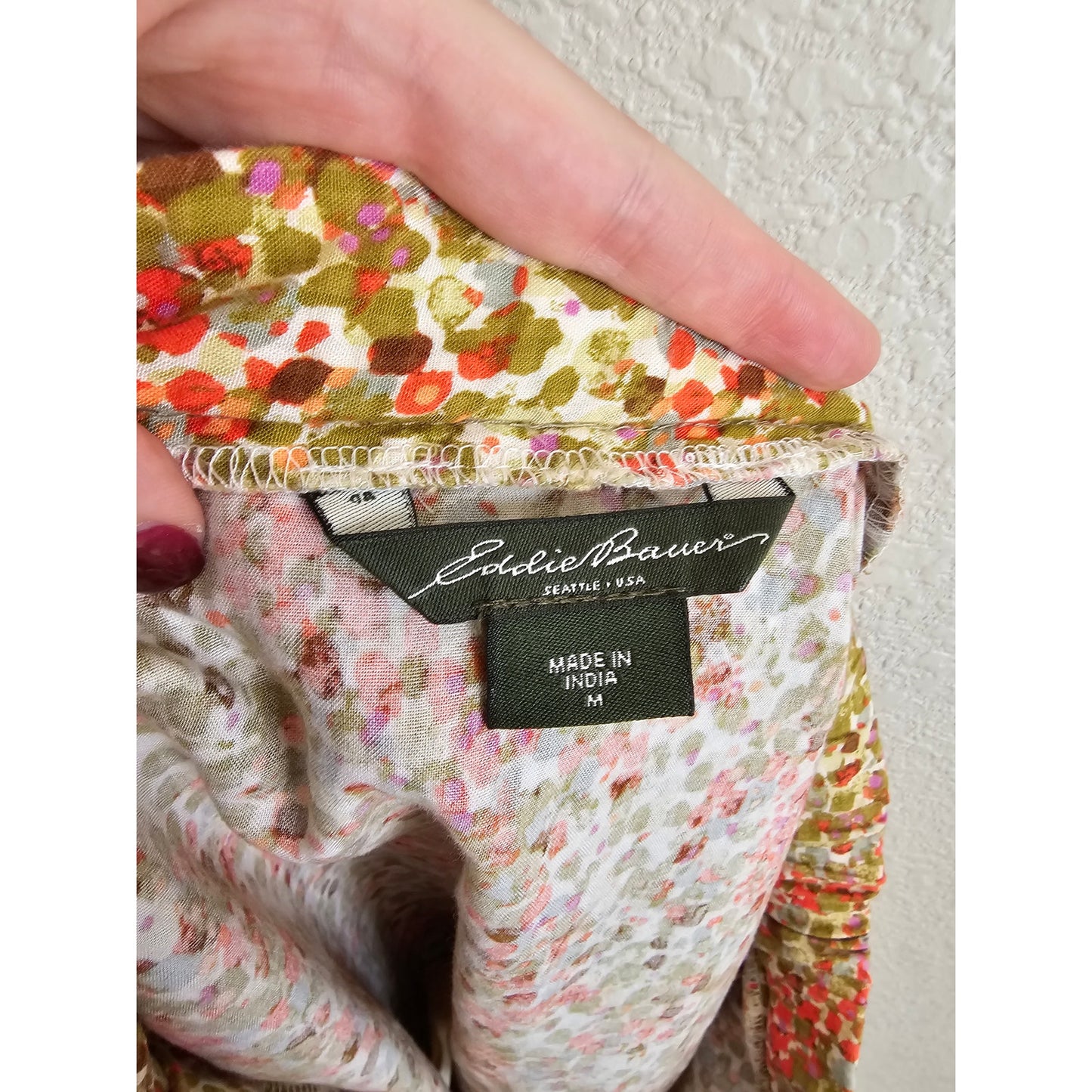 Eddie Bauer Womens Sz M Floral Athletic Skirt Cotton Rayon Blend Pull On