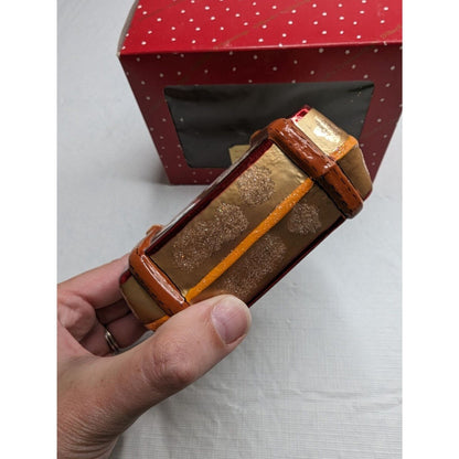 Vintage Dillards Trimmings Christmas Ornament Blown Glass Suitcase Travel