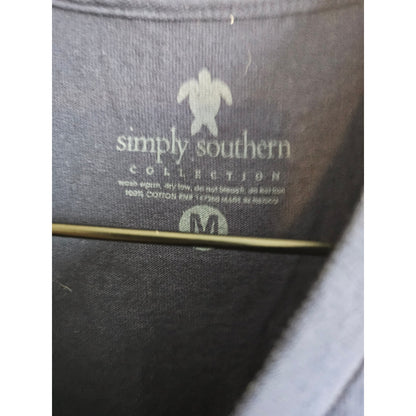 Simply Southern Womens Sz M Short Sleeve T Shirt Navy Blue Spirit Soar Feather