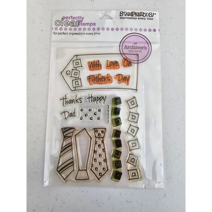 Stampendous Perfectly Clear Rubber Stamp Set Happy Fathers Day