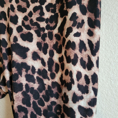 Rae Mode Womens Sz M Leopard Print Athletic Leggings Cheetah Animal