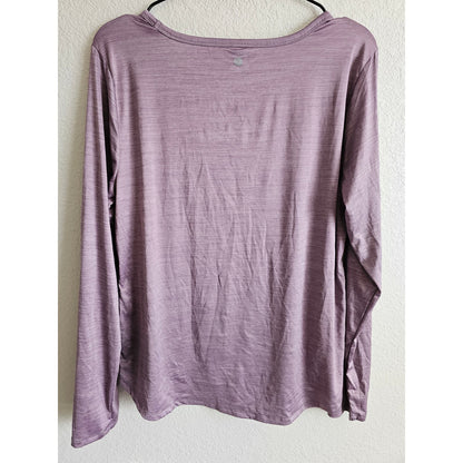 90 Degrees Womens Sz XL Long Sleeve Lightweight Athletic Shirt Mauve Purple