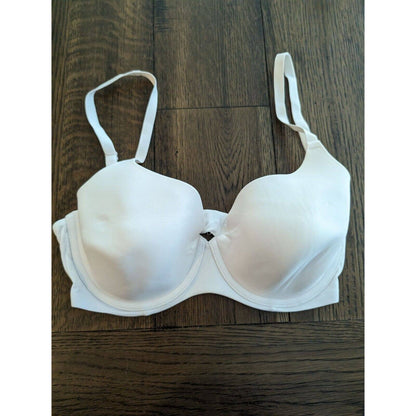 Ambrielle Womens Sz 34D Everyday Full Coverage T Shirt Bra White