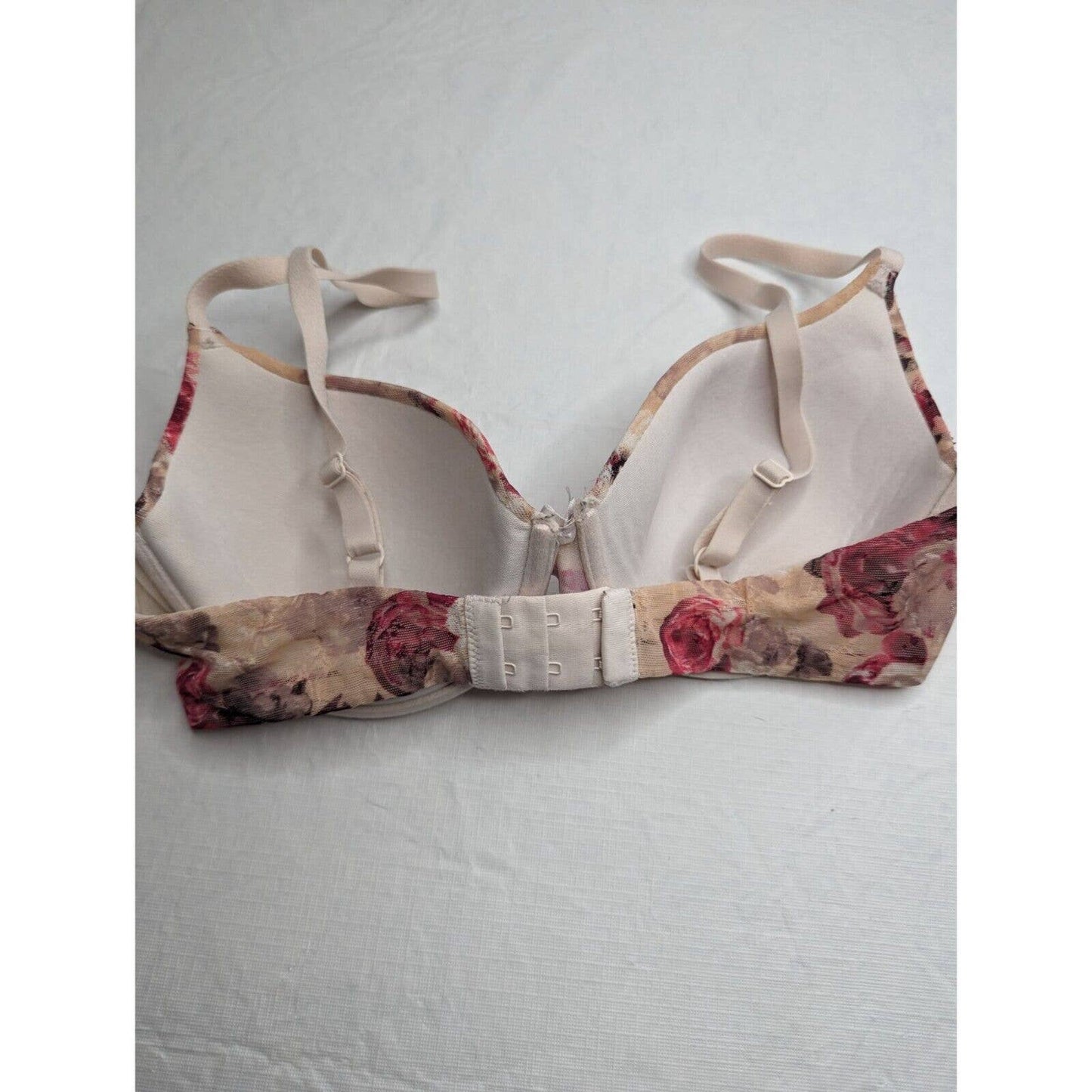 Gilligan & O'Malley Sz 34D Favorite Lightly Lined T shirt Bra Beige Floral