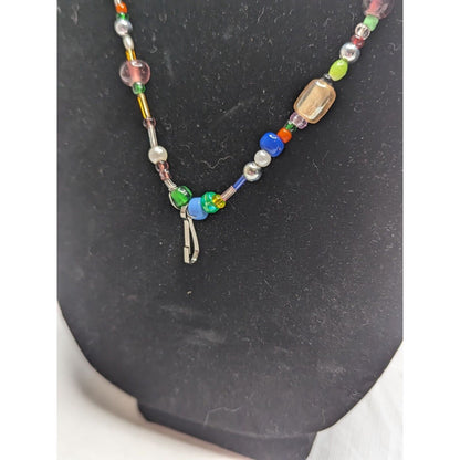 Art To Wear Womens BEaded Lanyard Necklace Colorful Glass Beads
