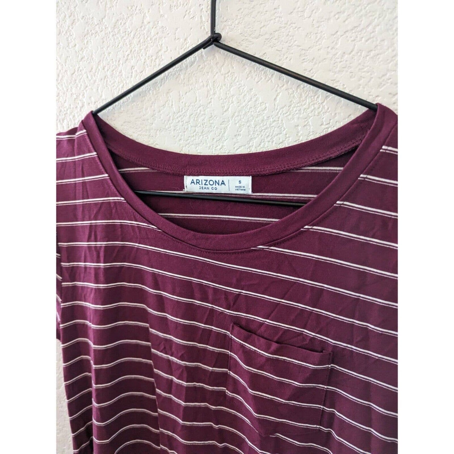 Arizona Jean Co Womens Sz S Mini Shirt Dress Purple Striped NEW