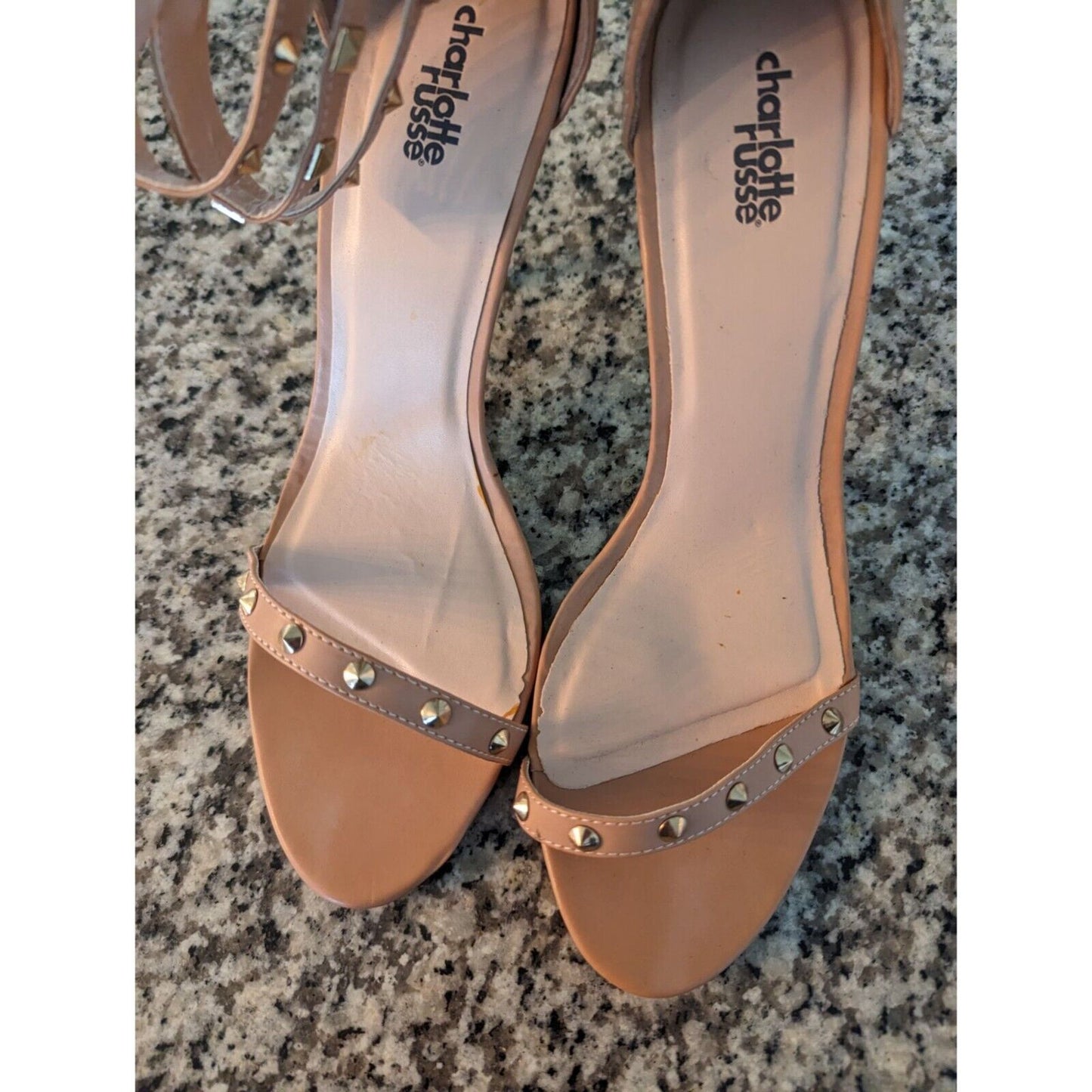 Charlotte Russe Womens Sz 10 Strappy Heels Studded Light Pink Y2K Drag