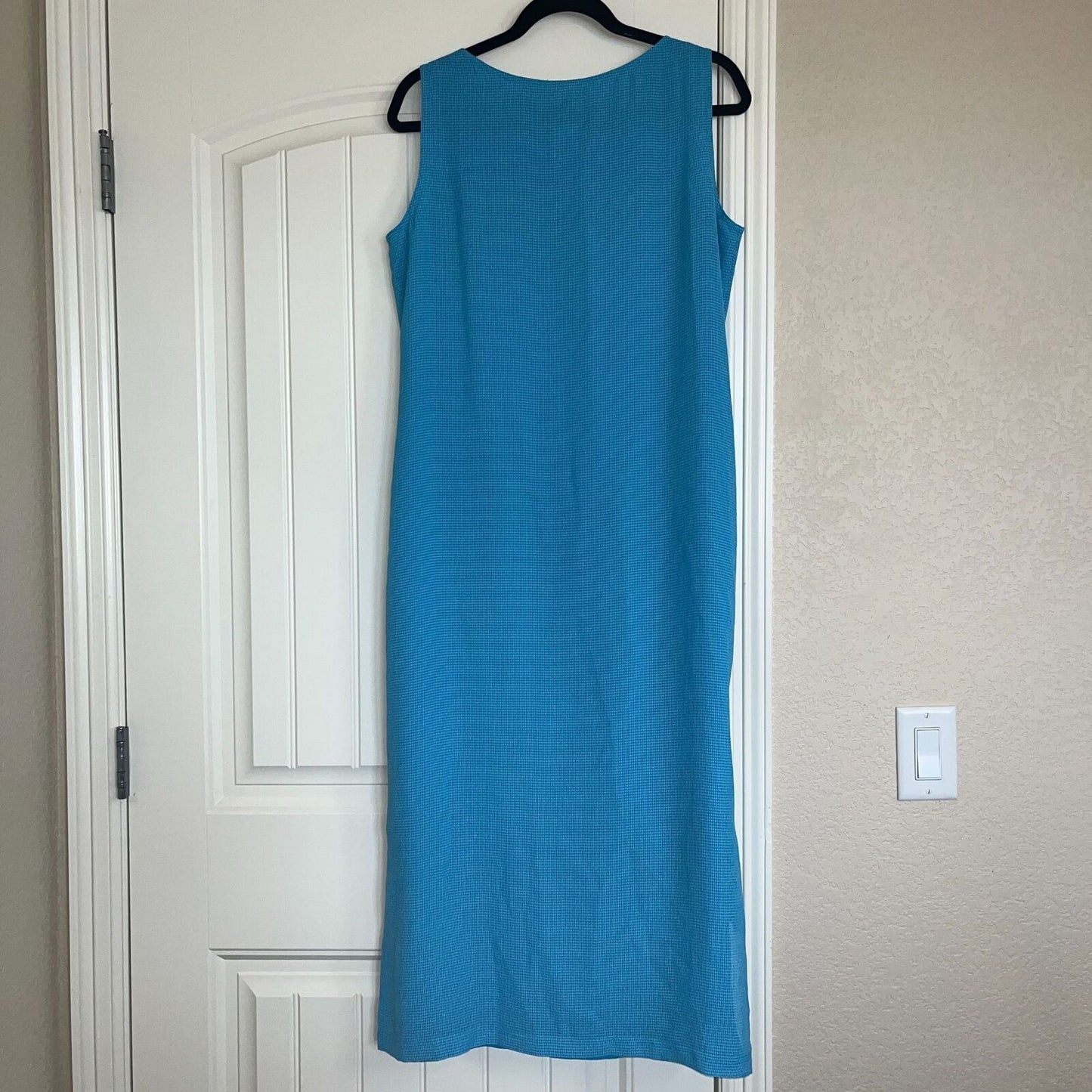 Plaza South Petite Womens 12P Maxi Dress Sleeveless Blue Cruise