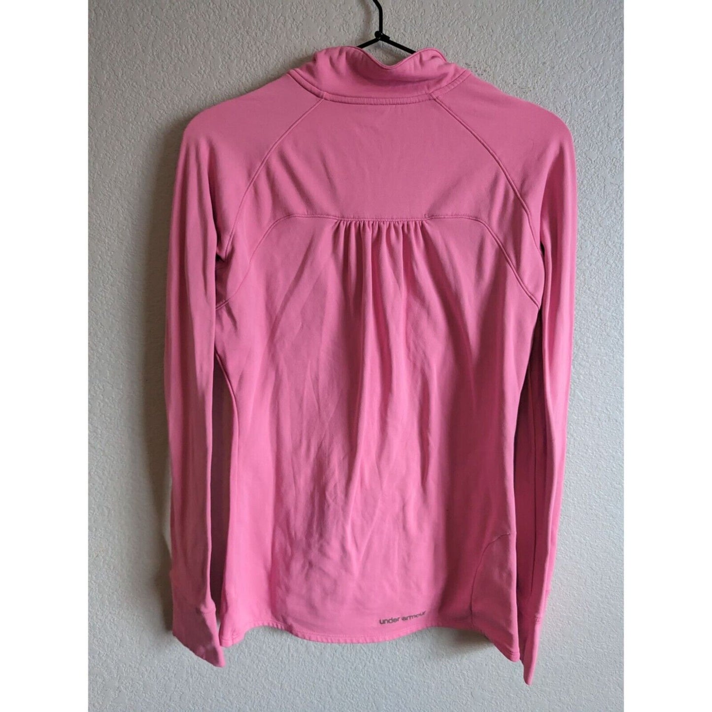 Under Armour Womens Sz M Fitted Compression Jacket 1/4 Zip Bubblegum Pink