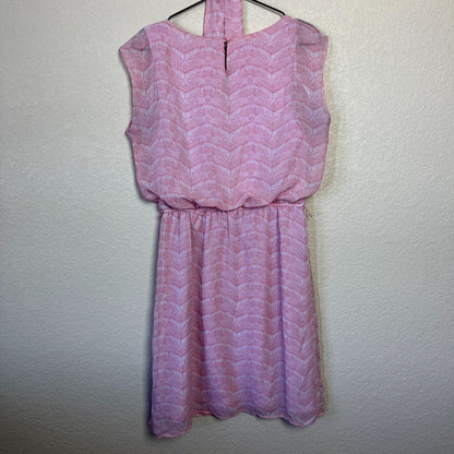 Emma & Michele Womens Sz M Light Pink Belted Knee Length Dress