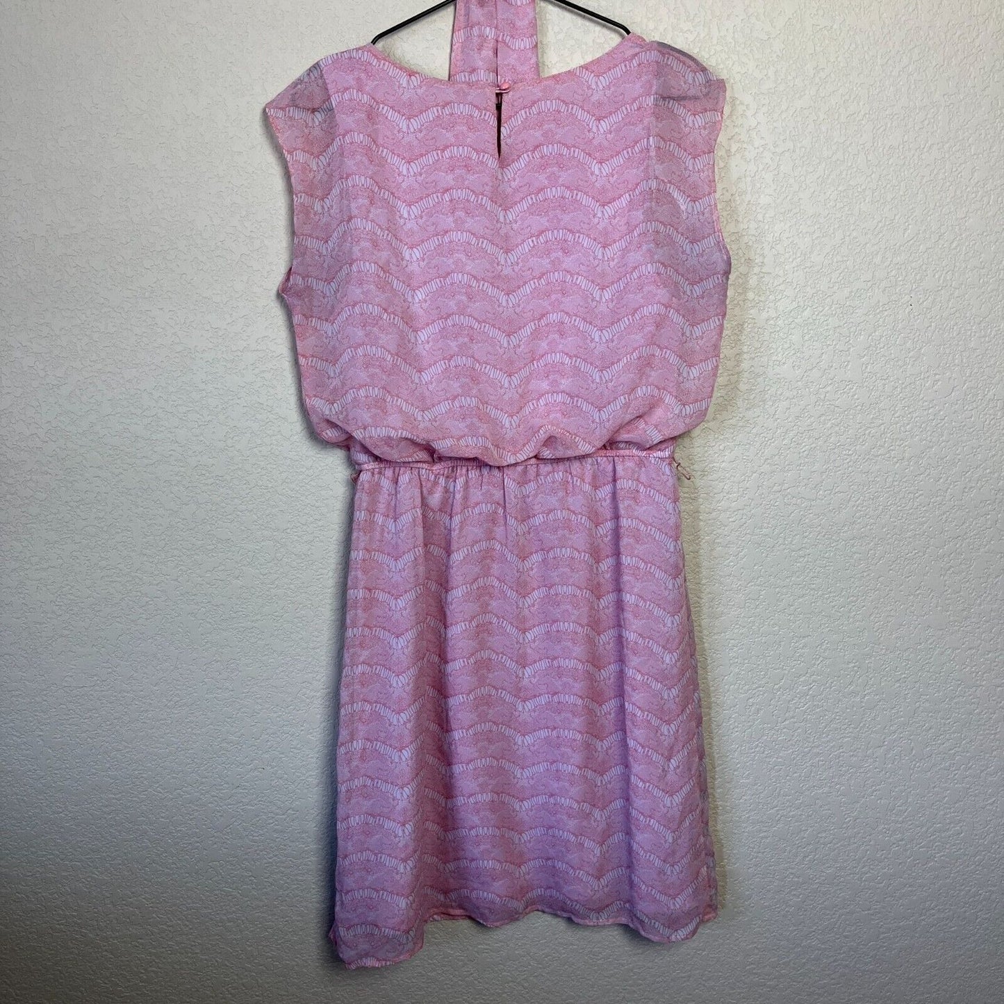 Emma & Michele Womens Sz M Light Pink Belted Knee Length Dress