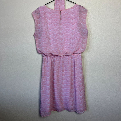 Emma & Michele Womens Sz M Light Pink Belted Knee Length Dress